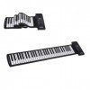 61 Touches Roll Up Piano Clavier de Piano électrique Portable, Petit Clavier de Piano Roll Up Piano Pliable en Silicone, Peti