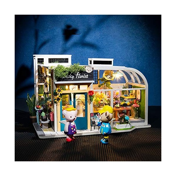 ChengBeautiful Bricolage Dollhouse Modèle de Construction Miniature Salle Fleur Dollhouse Dollhouse Bricolage en Bois Kit for