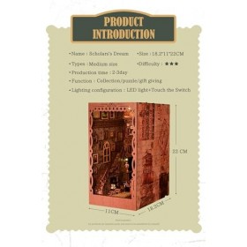 Flever Kit miniature 3D en bois pour coin de livre à monter soi-même, serre-livres créatif pour Halloween Rêve dérudits 