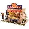 Maison De Poupée Miniature Modèle Teriyaki Shop avec Meubles Et Accessoires, Salon Chambre Cuisine Salle De Bain pour Cadeau 