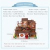 Flever Maison de poupée en bois DIY avec meubles, housse anti-poussière et mouvement musical, cadeau créatif avec style chino