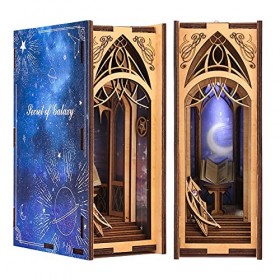 CUTEBEE Book Nook Modèle Kit de Bricolage Maison de poupée en Bois Booknook Étagère à Livres Insert Decor Alley, Puzzle en Bo