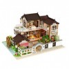 Cool Beans Boutique 1:24 Kit maison de poupée miniature en bois manoir traditionnel asiatique avec housse anti-poussière – Ki