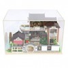 Cool Beans Boutique 1:24 Kit maison de poupée miniature en bois manoir traditionnel asiatique avec housse anti-poussière – Ki