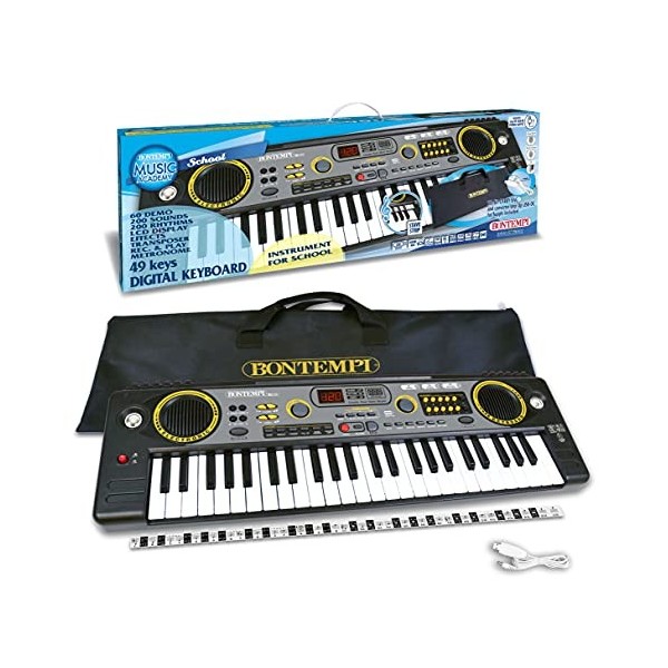 Bontempi School Digital Keyboard 15 4920 49 Touches Noir