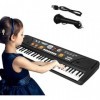 Clavier de Piano 61 Touches, Portable Clavier électronique de Piano avec Microphone et câble USB Musical Instrument Piano pou