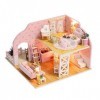 NXYDQ Poupée en Bois Miniature Maison modèle, Maison de poupée avec des Meubles, Bricolage Kit Plus étanche à la poussière