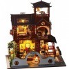 SXxingkong DIY Maison de poupée Villa scène Construction modèle Assemblage House mite kit de Maison avec LED 3D Cadeau créati