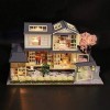 Maisons pour poupées Maison de poupée miniature avec meubles, kit de maison de poupée en bois bricolage plus lumière LED et m