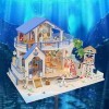 XBSLJ Maisons pour poupées Maison de poupée Miniature avec Meubles, kit de Maison de poupée en Bois Bricolage Plus LED et boî