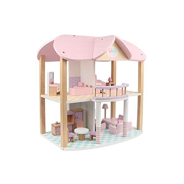 luckiner Maison de poupée miniature à faire soi-même - Kit de maison de poupée mignon - Mini maison 3D faite à la main - Cade