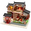 XBSLJ Maisons pour poupées Kit de Maison de poupée Bricolage en Bois, Miniature à léchelle 1:24 avec Meubles, lumières LED e