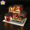 XBSLJ Maisons pour poupées Kit de Maison de poupée Bricolage en Bois, Miniature à léchelle 1:24 avec Meubles, lumières LED e