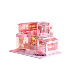 Flever Maison de poupée miniature à monter soi-même, pièce créative avec meubles pour une œuvre dart romantique cadeau souv