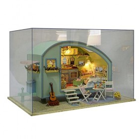 Maison poupée Miniature Bricolage,Maison poupée en Bois avec Musique et lumière - Ensemble Construction Petite Maison, Cadeau