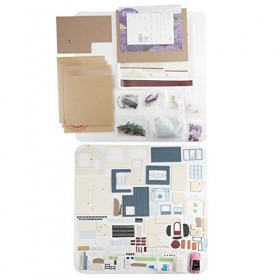 Kit De Maison Miniature Bricolage, Mini Maison en Bois avec Couvercle Anti-poussière Et 8 Lumières LED, Kit De Maison De Poup