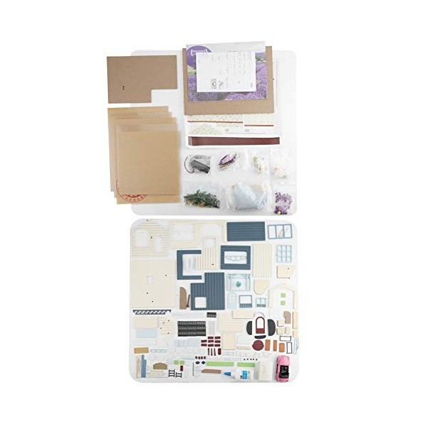Kit De Maison Miniature Bricolage, Mini Maison en Bois avec Couvercle Anti-poussière Et 8 Lumières LED, Kit De Maison De Poup