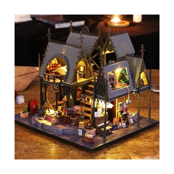 Flever Maison de poupée miniature à faire soi-même avec meubles pour œuvre dart romantique cadeau Luna Magic House 