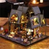 Flever Maison de poupée miniature à faire soi-même avec meubles pour œuvre dart romantique cadeau Luna Magic House 