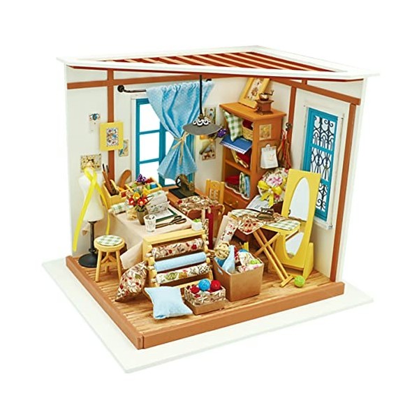 ibasenice 1Pc Enfants Miniature Maison De Poupée 3D Puzzle Maison De Poupée Miniature Maison Assemblée Miniature Bricolage Ma