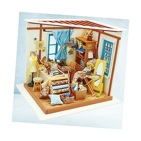 ibasenice 1Pc Enfants Miniature Maison De Poupée 3D Puzzle Maison De Poupée Miniature Maison Assemblée Miniature Bricolage Ma