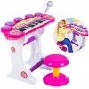 Kinderplay Piano Enfant 3 Ans, Clavier de Piano - Clavier 37 Touches, Synthetiseur Enfant, Microphone, Tabouret, Hauteur avec