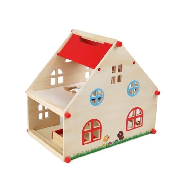 Abaodam 1 Ensemble Maison De Jeu 3D Maison Miniature en Bois Bricolage Kit en Bois Ensemble De Jeu en Bois Petit Animal Maiso