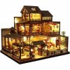 AKAZI Kit de Meubles de Maison de poupée Miniature Bricolage Chambre de poupée modèle de Maison de Luxe à la Main avec Housse