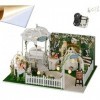 AKAZI Kit de Maison de poupée Miniature Bricolage scène de Mariage modèle Mini Kit de Maison avec Cache-poussière et Mouvemen