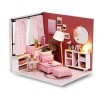 NXYDQ Petite Maison Villa modèle, Maison de poupée Miniature Bricolage Maison Kit Chambre Creative avec des Meubles et for Ca