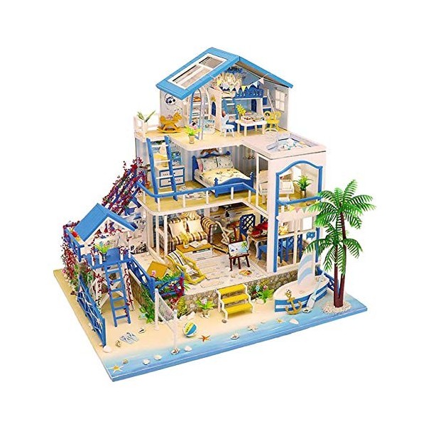 DIY Miniature Dollhouse House Kit Beach Villa Modèle De Construction Artisanat À La Main Creative Adulte Enfants Cadeau dann