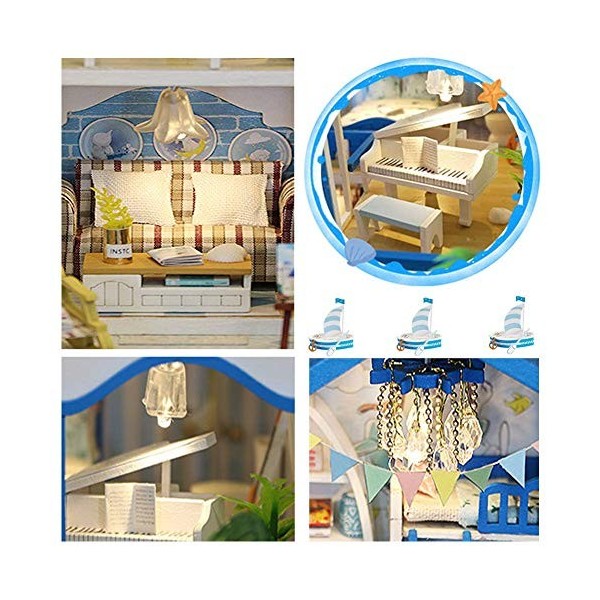 DIY Miniature Dollhouse House Kit Beach Villa Modèle De Construction Artisanat À La Main Creative Adulte Enfants Cadeau dann