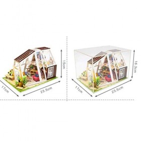 NXYDQ Poupée Miniature Maison, Maison de Bricolage innovant modèle Main, Artisanat Greenhouse Puzzle Miniature 3D Kit for Dol