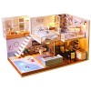 NXYDQ Modèle Jouet -Dollhouse Miniature avec des Meubles, Bricolage Dollhouse Kit Plus étanche à la poussière et la Musique M