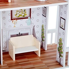 Teamson Kids Maison de poupée 30 cm Ferme de rêve Blanc Grise Blanche TD-12901A