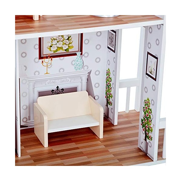 Teamson Kids Maison de poupée 30 cm Ferme de rêve Blanc Grise Blanche TD-12901A