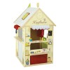 roba Maison de Poupée et Cuisine Enfant 2en1 - Maison en Bois à 3 Étages et 6 Pièces - pour Poupée de 32 cm - Rouge/Blanc