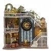 CUTEROOM Maison de poupée miniature avec meubles, kit de maison miniature en bois avec lumière LED, échelle 1:32, cadeau créa