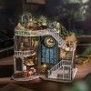 CUTEROOM Maison de poupée miniature avec meubles, kit de maison miniature en bois avec lumière LED, échelle 1:32, cadeau créa