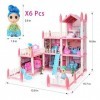 Kit maison de poupée 2023 avec 6 poupées COOLFOX Dream House pour filles de 6 ans et plus [famille miniature] Maison de poupé