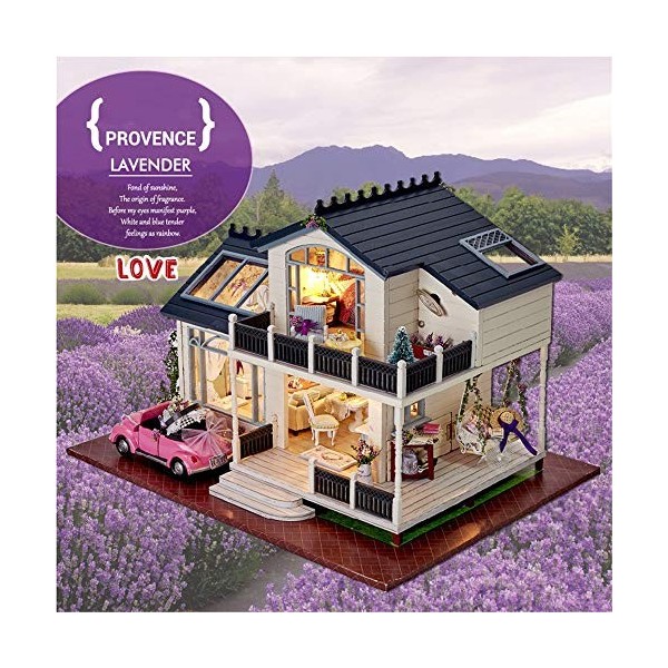Poupée Bricolage en Bois Maison Maison de poupée en Bois Miniature Kit de Bricolage série Provence Série Maison de poupées Gr