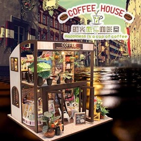 XBSLJ Maisons pour poupées Kit de Meubles Miniatures en Bois de Maison de poupée Bricolage Mini Maison avec Mouvement de LED 