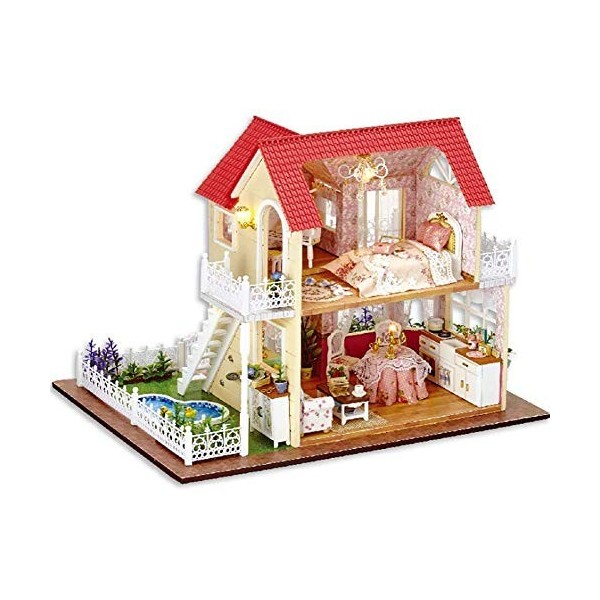 SEESEE.U Kit de Maison de poupée Maison Bricolage 3D assemblé Mini Puzzle 3D pour Maison assemblé à la Main Dollhouse Kit de 