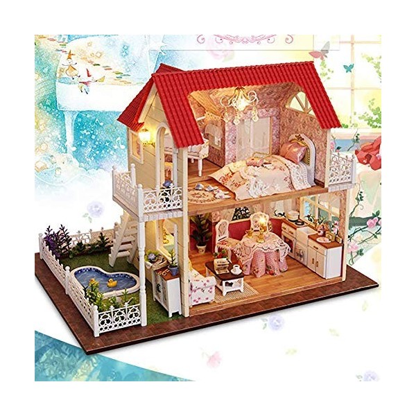 SEESEE.U Kit de Maison de poupée Maison Bricolage 3D assemblé Mini Puzzle 3D pour Maison assemblé à la Main Dollhouse Kit de 