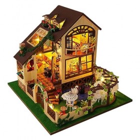 FLYUFO Assembler des modèles de bâtiments for : Grande Villa Maison de poupée avec Meuble Construction Chalet Famille for Enf