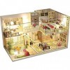 Kit de Maison De Poupée Bricolage, Maison de poupée miniature avec meubles, kit de maison de poupée en bois à faire soi-même,