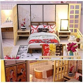 Kit de Maison De Poupée Bricolage, Maison de poupée miniature avec meubles, kit de maison de poupée en bois à faire soi-même,