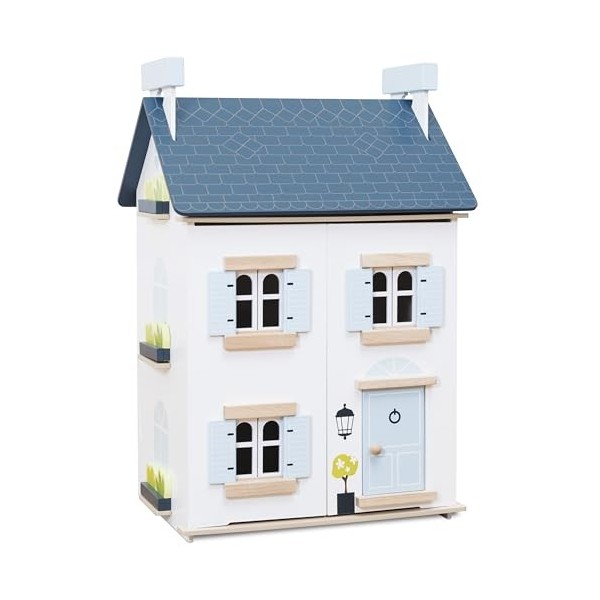 Le Toy Van - Wooden Dolls House - Sky Doll House - Kids Dolls House - 2 Storey Dolls House with Attic - Wooden Summer House -