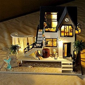 Kit De Maison De Bricolage 3D Maison De Poupée avec Lumières LED Et Meubles Kit Miniature De Puzzle Fait À La Main pour Les C