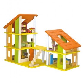 Plantoys- Chalet Dollhouse with Furniture, PT7602, Wood